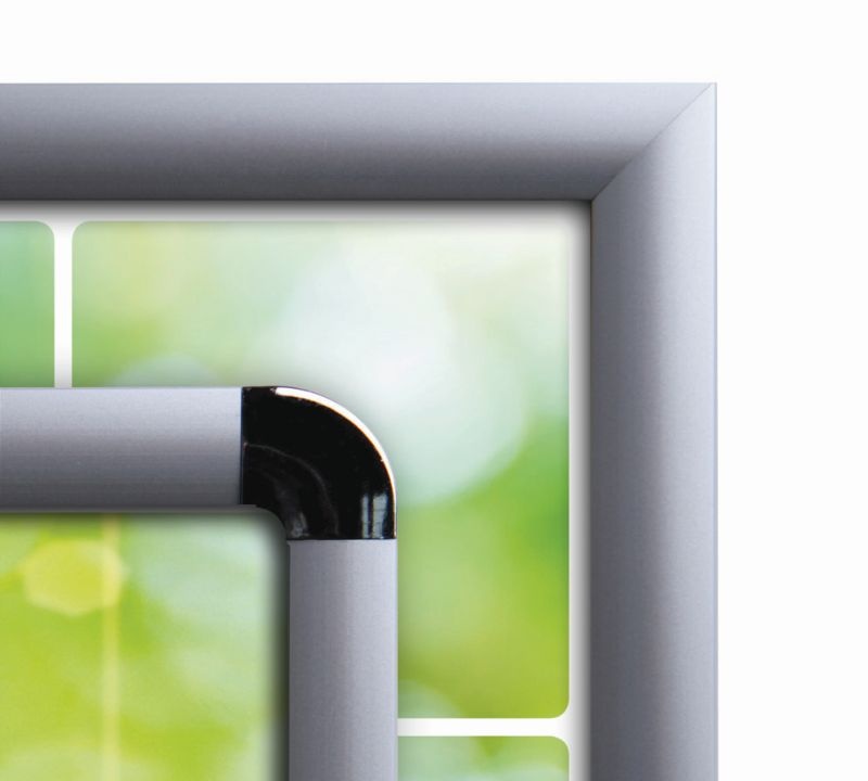 Plagátový klaprám A4 profil 20 mm oblý roh, security