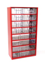 Závesná skrinka MAXI 8xB,4xC, červená