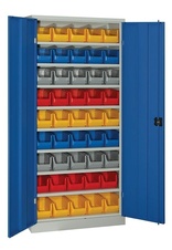 Skriňa s plastovými boxmi 1800x800x380, modré dvere
