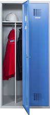 Šatníková skriňa 1800x800x500 s medzistenou, modré dvere