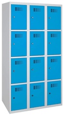 Šatníková skriňa s 12-boxmi, modrá