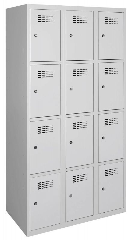 Šatníková skriňa s 12-boxmi, šedá
