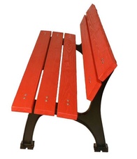 Parková lavička s operadlom a smrekovými latami 1500, liatinová konštrukcia