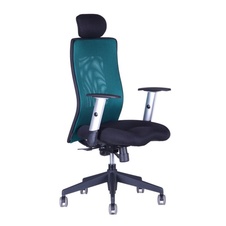 Kancelárska stolička CALYPSO XL, pevný podhlavník, zelená