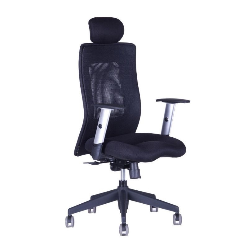 Kancelárska stolička CALYPSO XL, pevný podhlavník, čierna