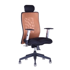Kancelárska stolička CALYPSO XL, pevný podhlavník, hnedá