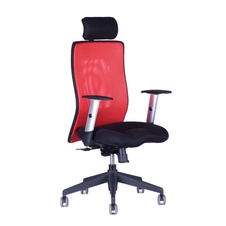 Kancelárska stolička CALYPSO XL, nastaviteľný podhlavník, červená
