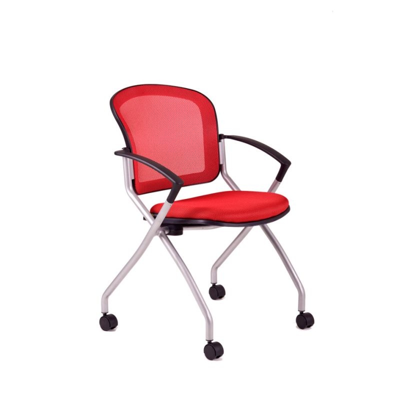 Rokovacia stolička Metis na kolieskach, červená