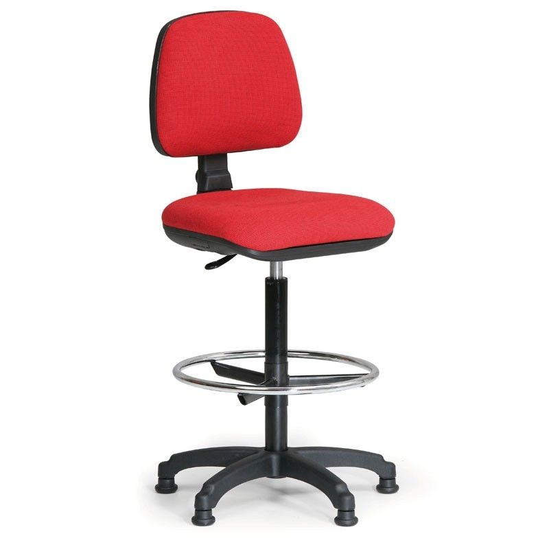 Kancelárska stolička MILANO s oporným kruhom, červená