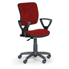 Kancelárska stolička MILANO II s podpierkami rúk, červená-bordó