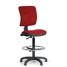 Kancelárska stolička MILANO II s oporným kruhom, červená-bor