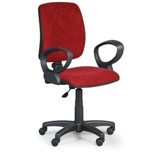Kancelárska stolička TORINO II s podpierkami rúk, červená-bo