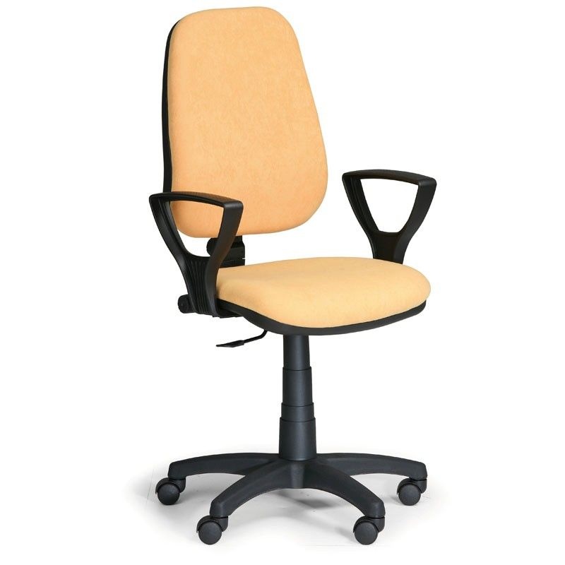 Kancelárska stolička COMFORT s lakťovými opierkami, žltá