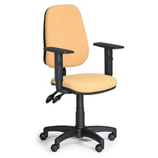 Kancelárska stolička ALEX, nastaviteľné podrúčky, žltá