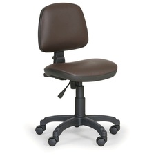 Pracovná stolička MILANO bez podpierok rúk, hnedá koženka