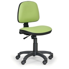 Pracovná stolička MILANO bez podpierok rúk, zelená koženka