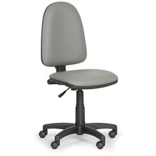Pracovná stolička Torino bez podpierok rúk, šedá koženka