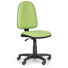 Pracovná stolička Torino bez podpierok rúk, zelená koženka