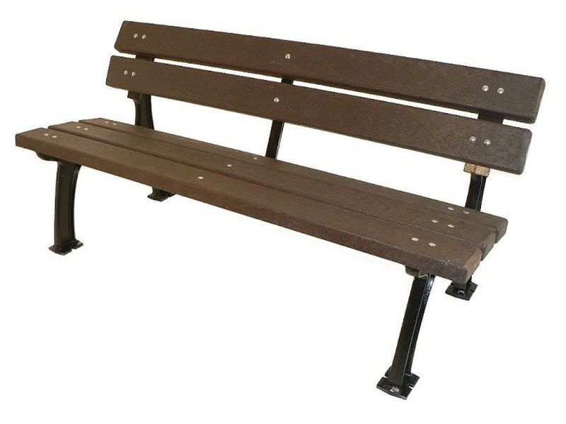 Parková lavička, plastové laty 1500 mm, liatinová konštrukci