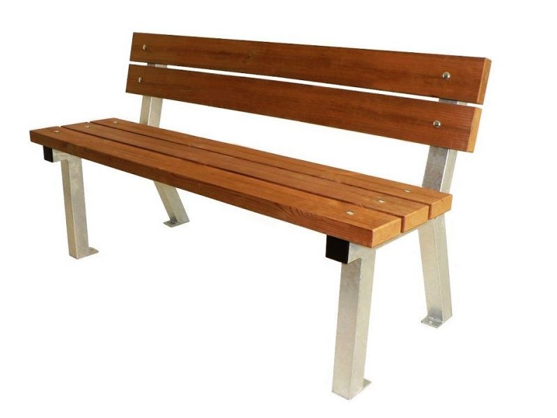 Parková lavička s operadlom 1500 mm, smrekové laty