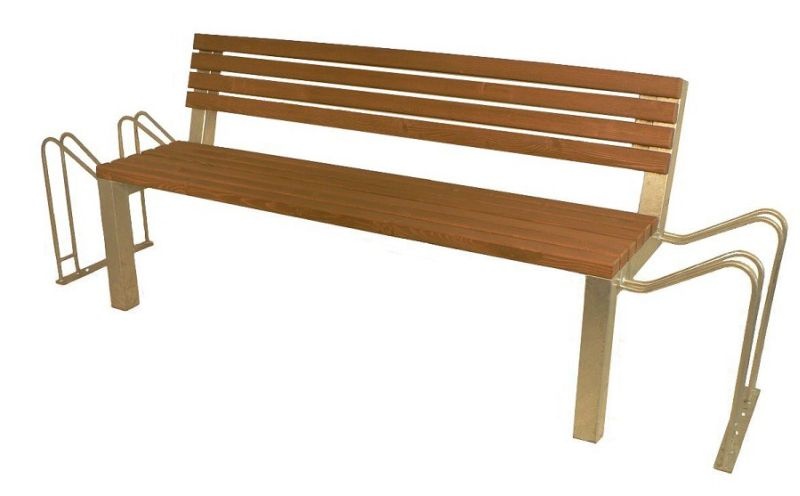 Vonkajšia lavička Cyklotrasa 1500 mm vrátane stojana pre 4 k