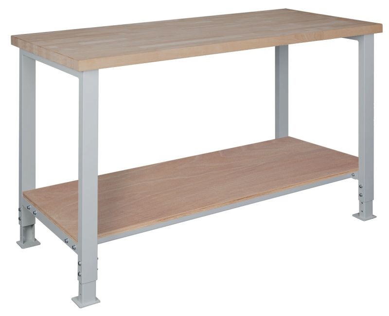 Dielenský stôl 1500 mm s policou, buková preglejka