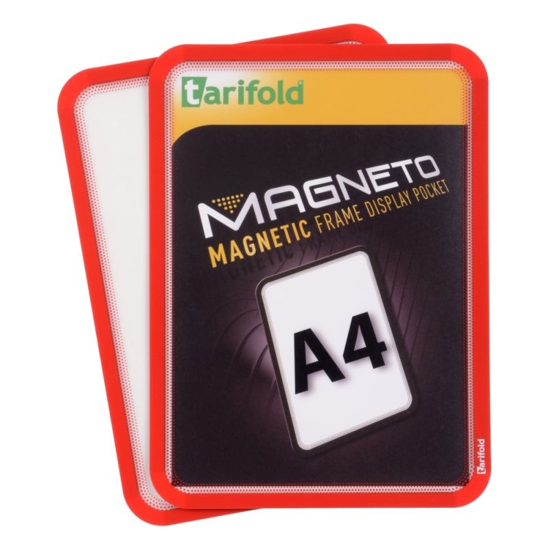 Magnetický rámček TARIFOLD Magneto A4, červený - 2 ks