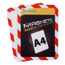 Bezpečnostný magnetický rámček Magneto A4, červeno-biely - 2 ks
