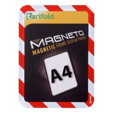 Bezpečnostný magnetický rámček Magneto A4, červeno-biely - 2 ks