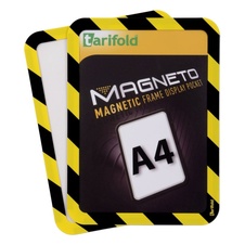 Bezpečnostný magnetický rámček Magneto A4, žlto-čierny - 2 ks