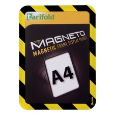 Bezpečnostný magnetický rámček Magneto A4, žlto-čierny - 2 ks