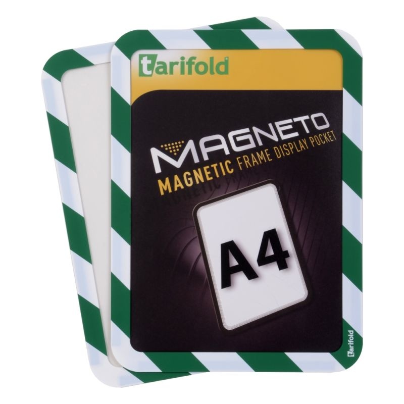 Bezpečnostný magnetický rámček Magneto A4, zeleno-biely - 2