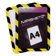 Bezpečnostný magnetický rámček Magneto Solo A4, žlto-čierny - 2 ks