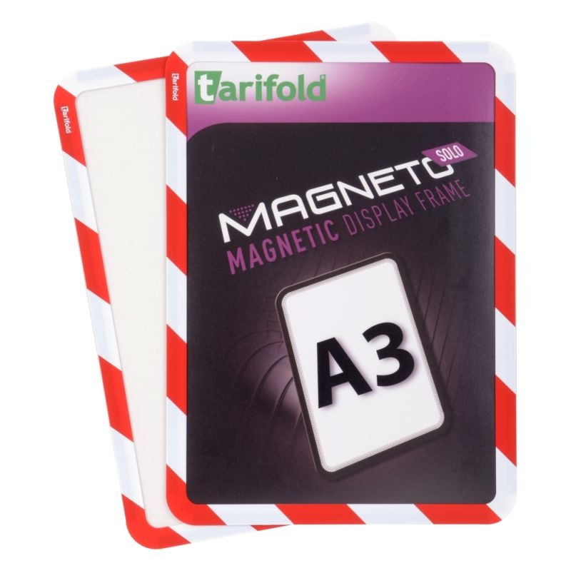 Bezpečnostný magnetický rámček Magneto Solo A3, červeno-biel