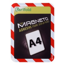 Bezpečnostný samolepiaci rámček Magneto A4, červeno-biely, 2 - 1