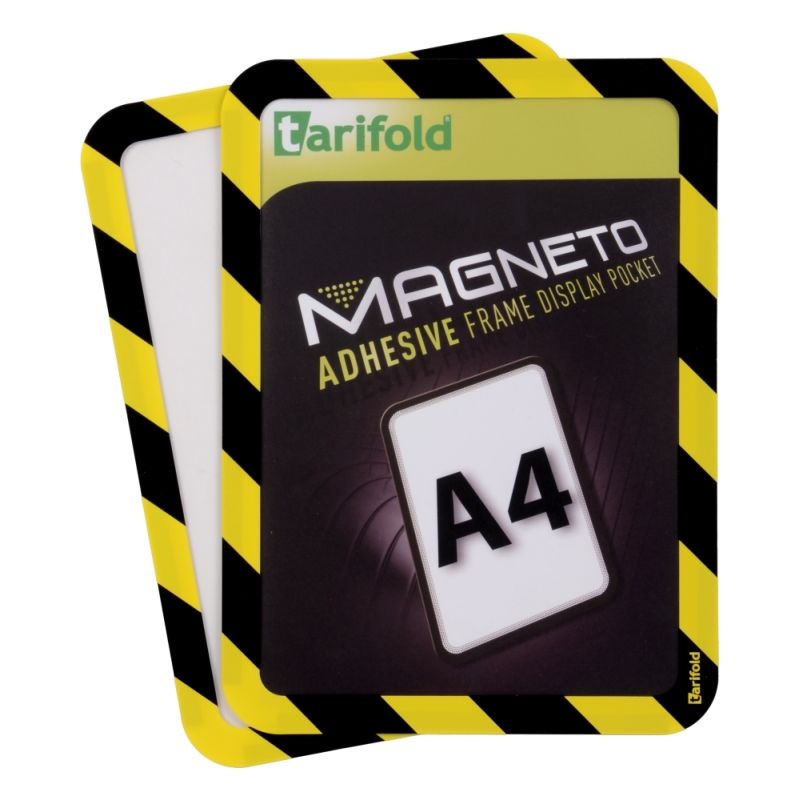 Bezpečnostný samolepiaci rámček Magneto A4, žlto-čierny, 2 k