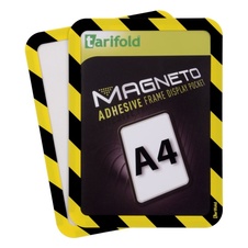 Bezpečnostný samolepiaci rámček Magneto A4, žlto-čierny, 2 ks