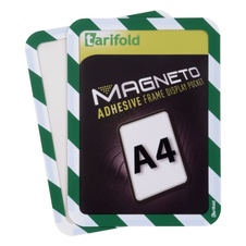 Bezpečnostný samolepiaci rámček Magneto A4, zeleno-biely, 2