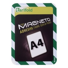 Bezpečnostný samolepiaci rámček Magneto A4, zeleno-biely, 2