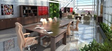 EXNER kancelársky stôl jednací 150x150 EJ 3
