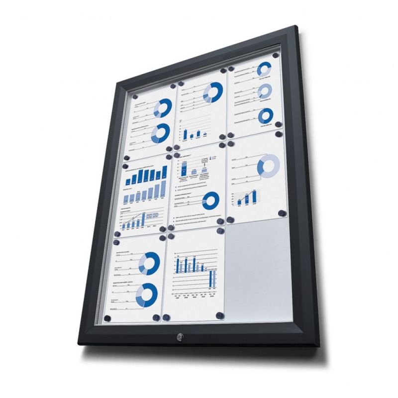 Vonkajšia vitrína 8 x A4, čierna RAL 9005