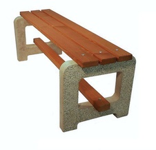 Parková lavička bez operadla 1900 mm, betónové nohy-vymývaný