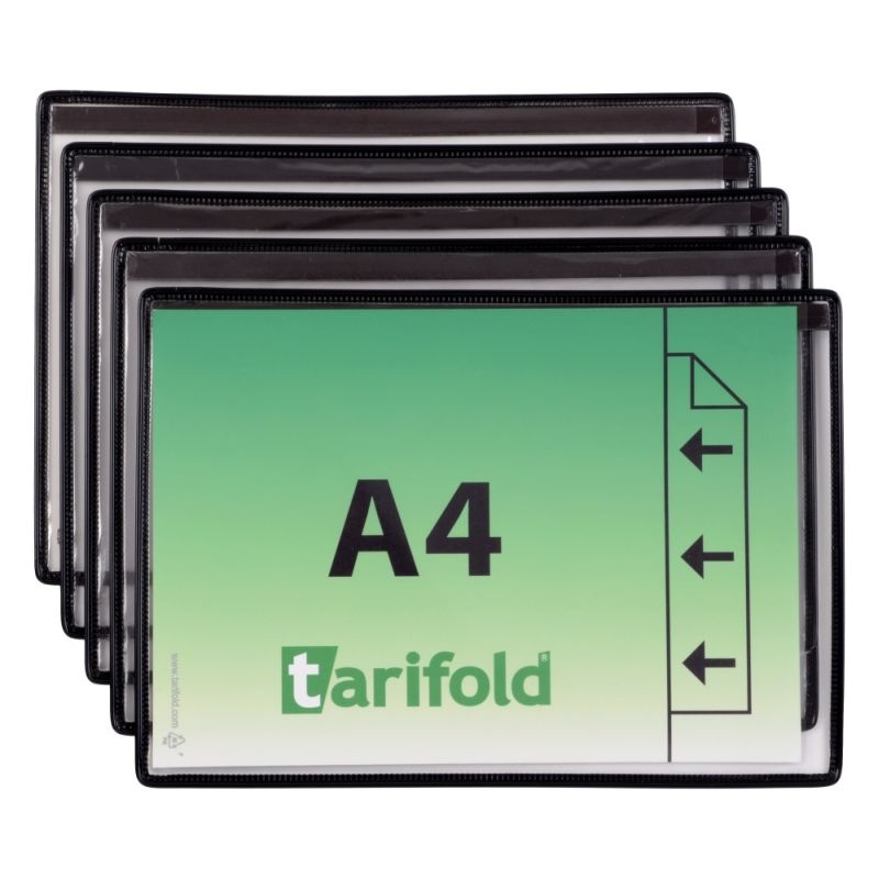 Ochranné vrecká TARIFOLD magnetické, A4 na šírku, čierne