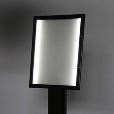 Voľne stojaca MENU vitrína 4 x A4 s LED osvetlením, čierna