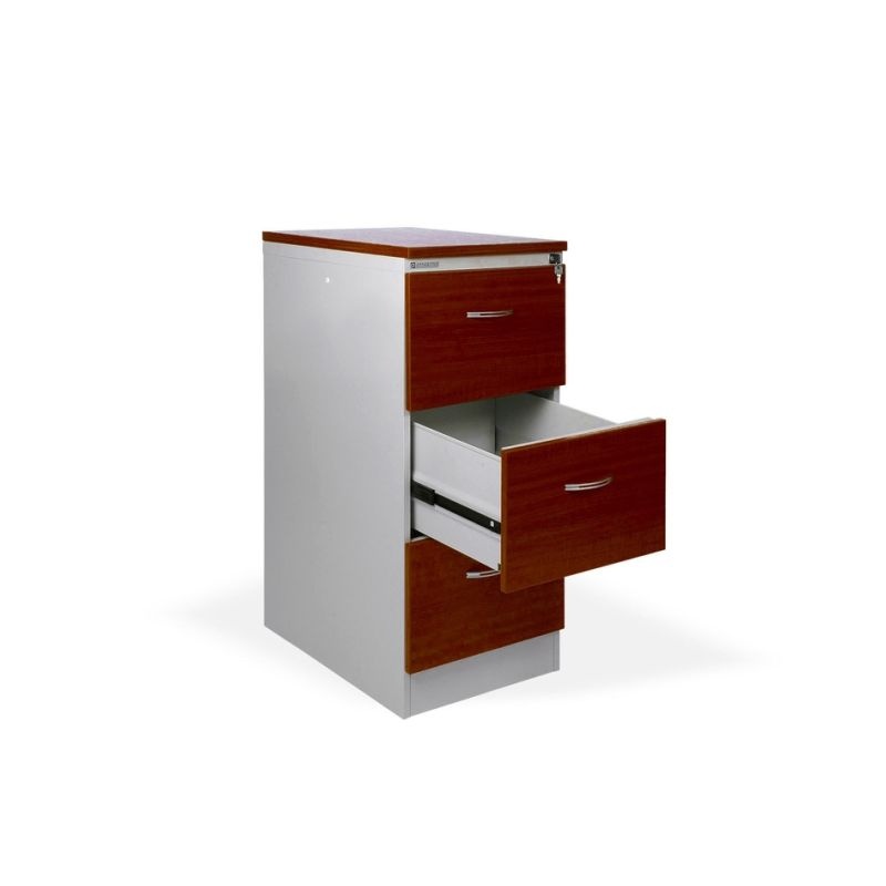 Kovová kartotéka A4 kombinovaná, lamino CALVADOS, 3 zásuvky