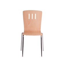 Jedálenská drevená stolička Dora, odtieň buk - chróm