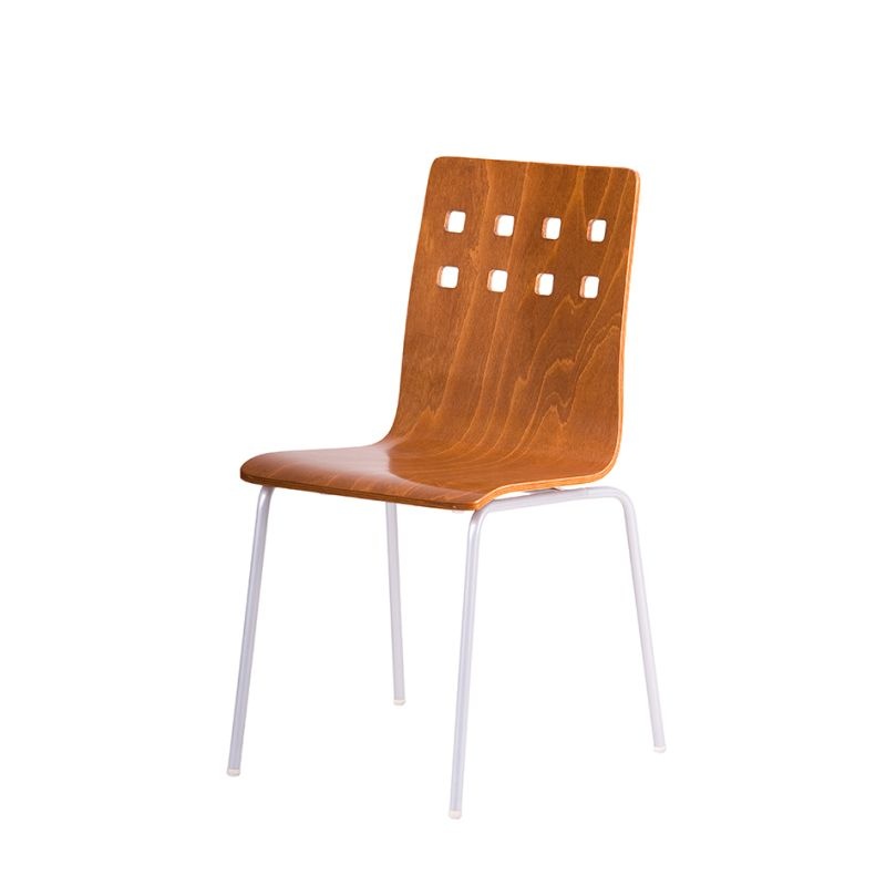 Jedálenská drevená stolička Nela, odtieň čerešňa - hliník