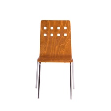 Jedálenská drevená stolička Nela, odtieň čerešňa - chróm