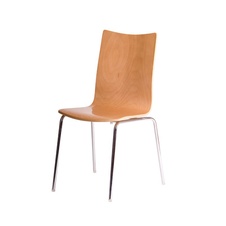 Jedálenská drevená stolička Rita, odtieň buk - chróm
