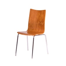 Jedálenská drevená stolička Rita, odtieň čerešňa - chróm